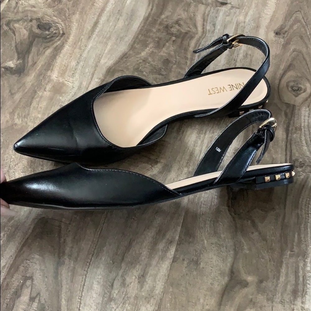 NINE WEST size 10 studded flats